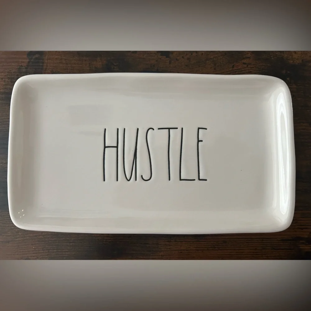Rae Dunn HUSTLE Tray